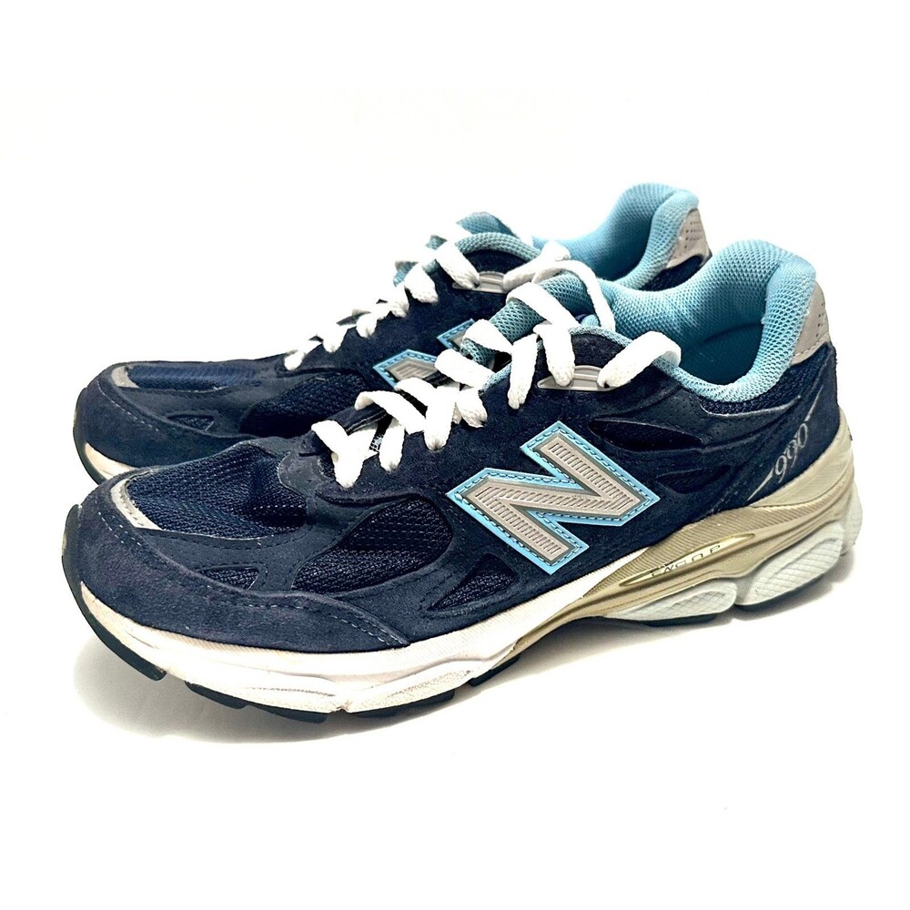 New Balance 990 W990NV3 Running Shoes Women’s Size 5.5 Blue Suede Sneakers USA